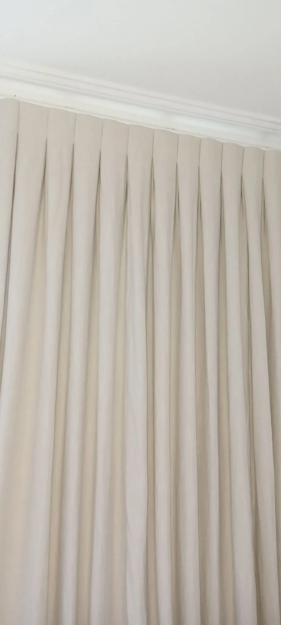 Full-length fabric curtains